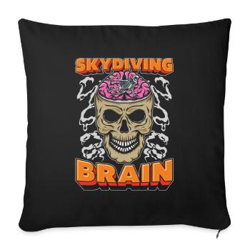Parachutist Skydiving Skull - Sofa pillowcase 17,3'' x 17,3'' (45 x 45 cm) - black - Front