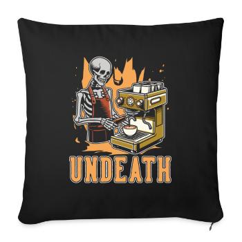 Barista Café Squelette Undeath - Housse de coussin décorative 45 x 45 cm - noir - Devant