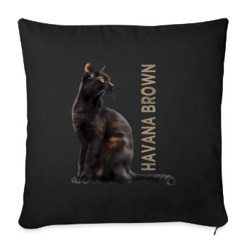 Brun Havane - Housse de coussin décorative 45 x 45 cm - noir - Devant