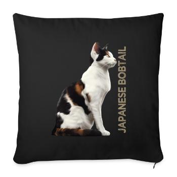 Japanese bobtail - Sofa pillowcase 17,3'' x 17,3'' (45 x 45 cm) - black - Front