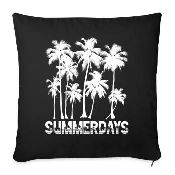 Summerdays with Palm Trees Summertime Sea Beach - Sofa pillowcase 17,3'' x 17,3'' (45 x 45 cm) - black - Front