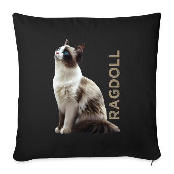 Poupée de chiffon - Housse de coussin décorative 45 x 45 cm - noir - Devant