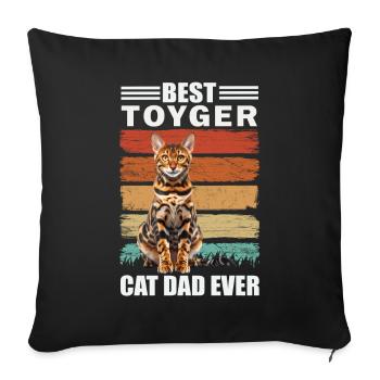 Toyger Dad Cat - Housse de coussin décorative 45 x 45 cm - noir - Devant