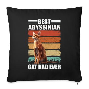 Abyssinian Papa Cat - Sofa pillowcase 17,3'' x 17,3'' (45 x 45 cm) - black - Front
