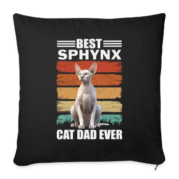 Sphynx Papa Cat - Sofa pillowcase 17,3'' x 17,3'' (45 x 45 cm) - black - Front