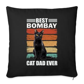 Bombay Dad Cat - Housse de coussin décorative 45 x 45 cm - noir - Devant