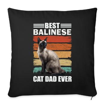 Balinese Dad Cat - Sofa pillowcase 17,3'' x 17,3'' (45 x 45 cm) - black - Front