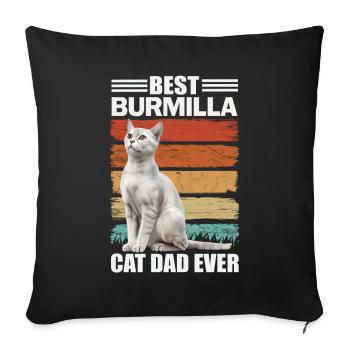 Burmilla Papa Cat - Sofa pillowcase 17,3'' x 17,3'' (45 x 45 cm) - black - Front