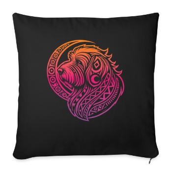 Old English Shepherd Bobtail Tribal - Sofa pillowcase 17,3'' x 17,3'' (45 x 45 cm) - black - Front