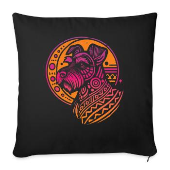 Schnauzer Tribe Moon Phases - Sofa pillowcase 17,3'' x 17,3'' (45 x 45 cm) - black - Front
