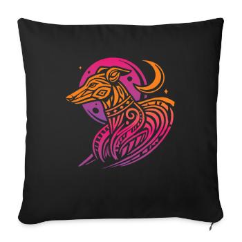 Greyhound Greyhound Tribal Moon Phases - Sofa pillowcase 17,3'' x 17,3'' (45 x 45 cm) - black - Front