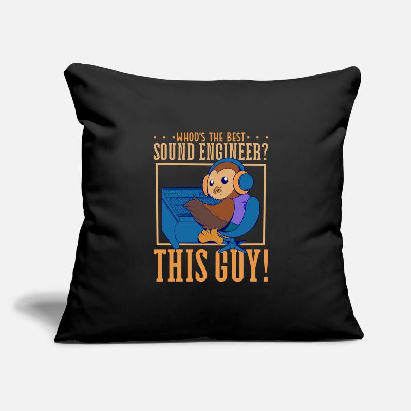 Owl at the Mixer - Sound Engineer Sofa pillowcase 17,3'' x 17,3'' (45 x 45 cm)