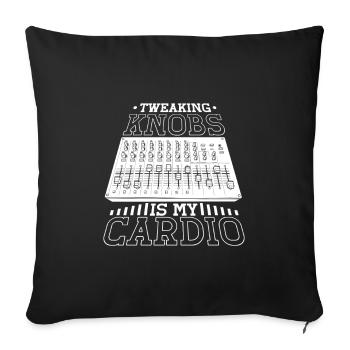 Turning knobs is my sport - sound engineer - Sofa pillowcase 17,3'' x 17,3'' (45 x 45 cm) - black - Front