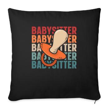 Baby-sitter - Housse de coussin décorative 45 x 45 cm - noir - Devant