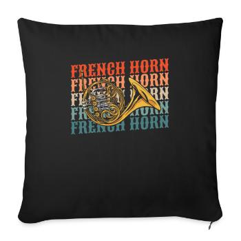 Horn player French Horn - Sofa pillowcase 17,3'' x 17,3'' (45 x 45 cm) - black - Front