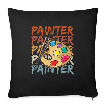 Painter Varnisher - Sofa pillowcase 17,3'' x 17,3'' (45 x 45 cm) - black - Front