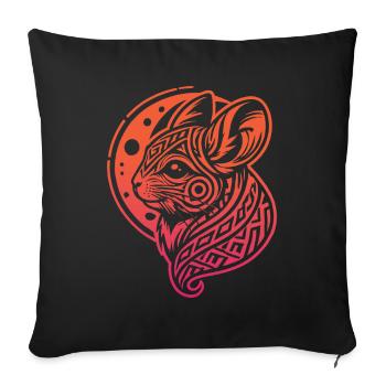Chinchilla Tribal Moon Phases - Sofa pillowcase 17,3'' x 17,3'' (45 x 45 cm) - black - Front