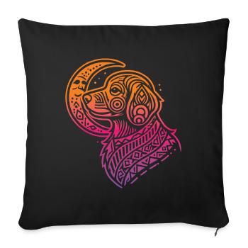 Golden Doodle Tribal Moon Phases - Sofa pillowcase 17,3'' x 17,3'' (45 x 45 cm) - black - Front