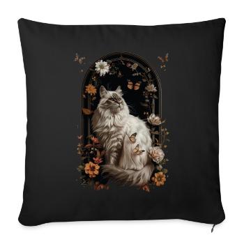 Siberian Cat - Sofa pillowcase 17,3'' x 17,3'' (45 x 45 cm) - black - Front