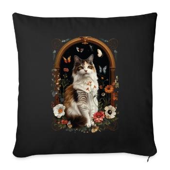 Turkish Van Cat - Sofa pillowcase 17,3'' x 17,3'' (45 x 45 cm) - black - Front
