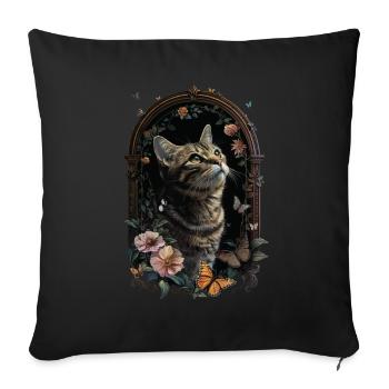American Shorthair Cat - Sofa pillowcase 17,3'' x 17,3'' (45 x 45 cm) - black - Front