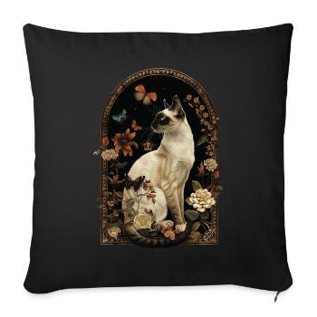 Balinese Cat - Sofa pillowcase 17,3'' x 17,3'' (45 x 45 cm) - black - Front
