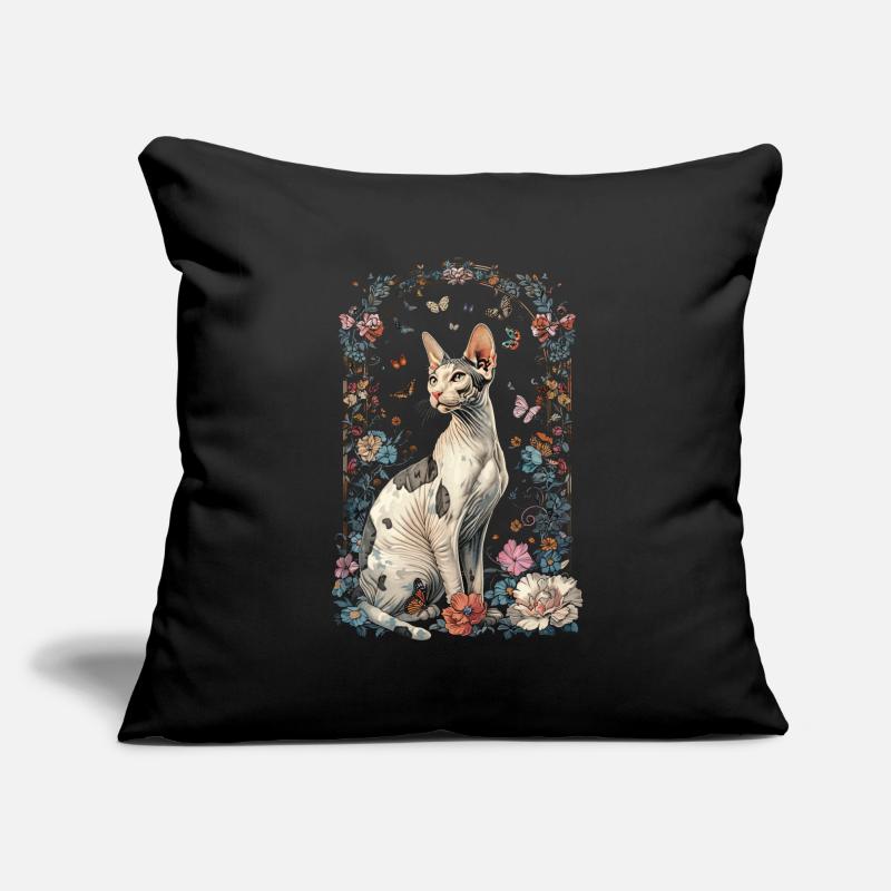 Chat Rex de Cornouailles Housse de coussin décorative 45 x 45 cm