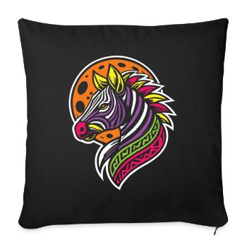 Zebra Tribal Phases de Lune - Housse de coussin décorative 45 x 45 cm - noir - Devant