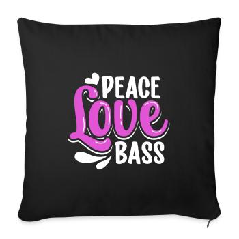 Peace Love Bass - Sound Engineer - Sofa pillowcase 17,3'' x 17,3'' (45 x 45 cm) - black - Front