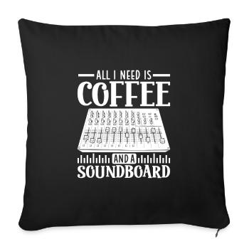 Coffee & Mixer - Sound Engineer - Sofa pillowcase 17,3'' x 17,3'' (45 x 45 cm) - black - Front