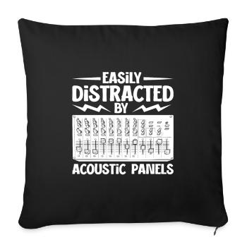 Distracted by mixer - sound engineer - Sofa pillowcase 17,3'' x 17,3'' (45 x 45 cm) - black - Front
