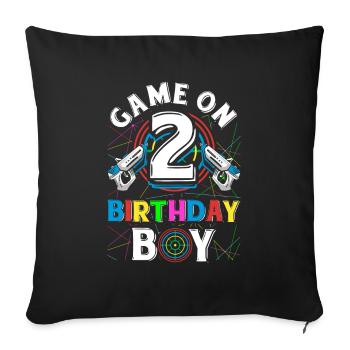 Lasertag Game On 2 Birthday Boy Indoor Laser Tag - Sofa pillowcase 17,3'' x 17,3'' (45 x 45 cm) - black - Front