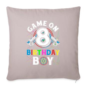 Jeu de Lasertag sur 8 Anniversaire Garçon Intérieur Laser Tag - Housse de coussin décorative 45 x 45 cm - taupe clair - Devant