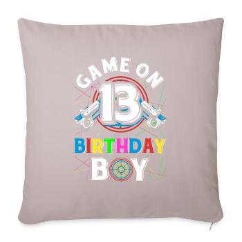 Lasertag Game On 13 Birthday Boy Indoor Laser Tag - Sofakissenbezug 45 x 45 cm - helles Taupe - Vorne