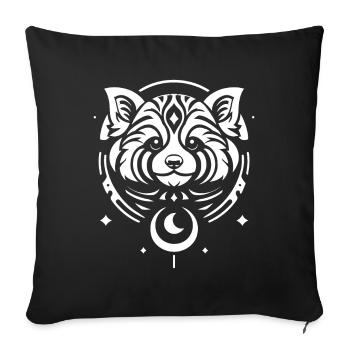 Red Panda Tribal Moon Phases - Sofa pillowcase 17,3'' x 17,3'' (45 x 45 cm) - black - Front