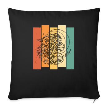 Monkey Tribal Moon Phases - Sofa pillowcase 17,3'' x 17,3'' (45 x 45 cm) - black - Front