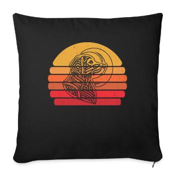 Phases de la lune tribale du Labrador - Housse de coussin décorative 45 x 45 cm - noir - Devant