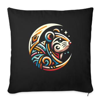 Hamster Golden Hamster Tribal Moon Phases - Sofa pillowcase 17,3'' x 17,3'' (45 x 45 cm) - black - Front