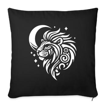 Phases de la Lune Tribale du Lion - Housse de coussin décorative 45 x 45 cm - noir - Devant