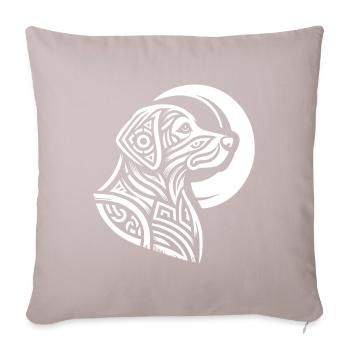Phases de la lune tribale du Labrador - Housse de coussin décorative 45 x 45 cm - taupe clair - Devant