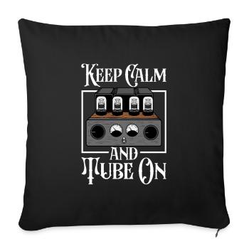 Keep Calm and Tube On - Valve à tube - Housse de coussin décorative 45 x 45 cm - noir - Devant