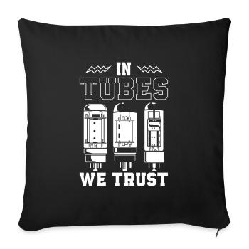 Dans des tubes en qui nous avons confiance - Tube à vide - Housse de coussin décorative 45 x 45 cm - noir - Devant