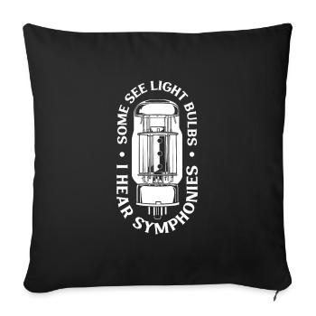 J’entends des symphonies - Tube à vide - Housse de coussin décorative 45 x 45 cm - noir - Devant