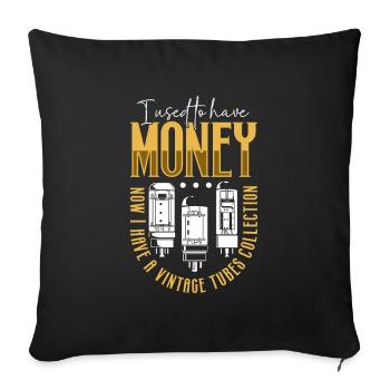 Collection de tubes à vide vintage - Valve à tube - Housse de coussin décorative 45 x 45 cm - noir - Devant