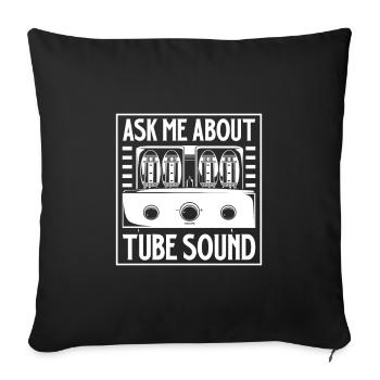 Posez-moi des questions sur le son des tubes à vide - Housse de coussin décorative 45 x 45 cm - noir - Devant