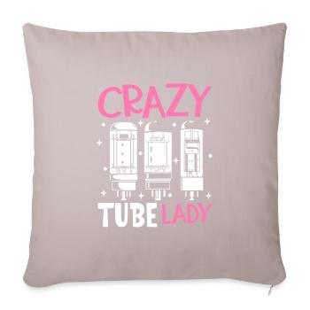 Crazy Tube Lady - Tube Amplifier - Sofa pillowcase 17,3'' x 17,3'' (45 x 45 cm) - light taupe - Front