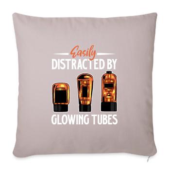Deflected by Glowing Tubes - Vacuum Tubes - Sofa pillowcase 17,3'' x 17,3'' (45 x 45 cm) - light taupe - Front