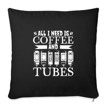 Tubes à café et à vide - Housse de coussin décorative 45 x 45 cm - noir - Devant