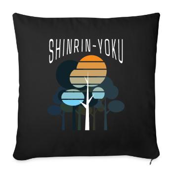 Bain de forêt Shinrin Yoku Nature - Housse de coussin décorative 45 x 45 cm - noir - Devant