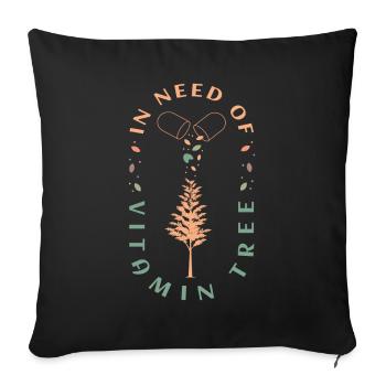 Shinrin Yoku Vitamin Tree Waldbaden - Sofakissenbezug 45 x 45 cm - Schwarz - Vorne